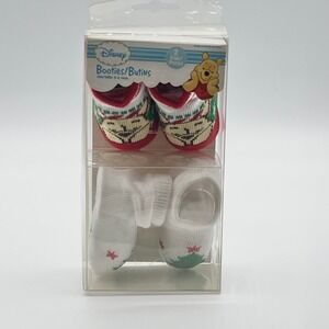 Disney Baby Booties 0-6 Months Winnie the Pooh‎ 2 Pair New Socks